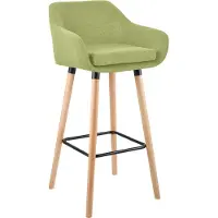 CLP Barkruk Grant - bekleding: stof, poten: hout, kleur: lichtgroen