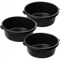Kadax mortelbak, bouwemmer, mortelbak met handgrepen, mortelemmer van kunststof, ronde emmer voor bouwplaats, tuin, stabiele wateremmer, cementemmer, schoonmaakemmer (3, 11 liter)
