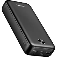 Swissten Powerbank Worx Pro - 20.000 mAh - Inclusief USB-A naar C kabel - 2x USB-A uitgangen - Zwart - Geschikt voor smartphones - tablets