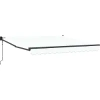 vidaXL Uitschuifbare luifel Wit 350 x 250 cm Polyester en Metaal