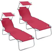 Syfax Ligstoel 2 st Polyester Rood