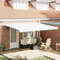 Prolenta Maison Exclusive - Uitschuifbare zonnescherm, wit, 450 x 350 x 165 cm