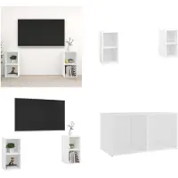 vidaXL Tv-meubelen 2 st 72x35x36-5 cm bewerkt hout wit - Tv-kast - Tv-kasten - Tv-standaard - Tv-standaarden