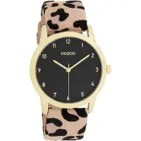 Oozoo Timepieces - Goudkleurige horloge met leren band - C11373