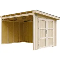 Timbela M939B - LP SmartSide Tuinhuis op houtbasis - 8,68 m² - 248x412xH231 cm - zonder vloer en zijwand (totaal 3 wanden)