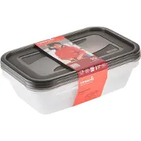 Keeeper Fredo Fresh voedselbewaarcontainerset, 3 stuks, 3 x 2,4 l, Crystal Grey (Transparant)