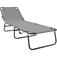Syfax Opvouwbare zonnebed Grijs 188 x 57 x 86,5 cm Polyester