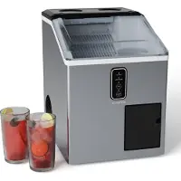 Klarstein IJsblokjesmachine - Roestvrij staal, 15 kg/24 h, Bol & shaved ice, 1,8 L watertank, LCD-display, Compact, IJsblokjesmaker voor party's/evenementen