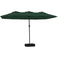 Syfax Parasol dubbel dak met LED 449x265 cm groen