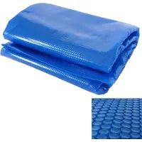 Mendler Zwembadafdekking, warmteafdekking, afdekkleed, zonneafdekking, afdekking voor zonnepanelen, dikte: 400 µm, rechthoekig, 10x5 meter, blauw