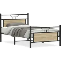 vidaXL Bedframe zonder matras hout sonoma eikenkleurig 100x190 cm