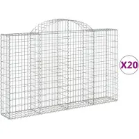 vidaXL Schanskorven 20 st gewelfd 200x30x120/140 cm ijzer