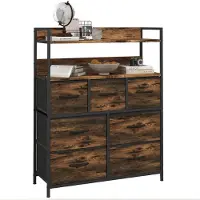 HOMCOM - Opbergkast - Polyester - Staal - 79L x 29B x 101H cm - Bruin