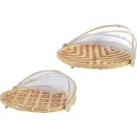Ksd Foodcover Bamboe Fsc Ø35x22cm Bruin bruin Bamboe Vliegenkap