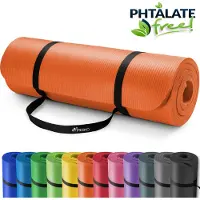 Tresko Yoga mat oranje 1 cm dik, fitnessmat, pilates, aerobics