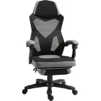 Vinsetto -Bureaustoel-58x63x122cm-Stof-Grijs