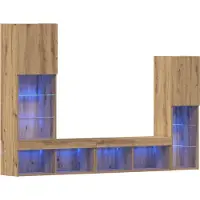 Syfax TV-kast 4 pcs artisanaal eikenkleurig Bewerkt hout