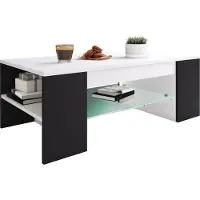 VCM Tunas salontafel 1 plank wit, zwart.