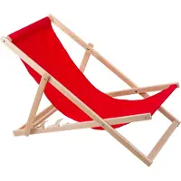 Woodok ligbed van beukenhout, rood, ideaal voor strand, balkon en terras