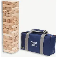 Ubergames Hardhouten Stapeltoren - Midi - 5 KG - tot 90+ cm hoog - ECO Made in India - In Luxe Draagtas