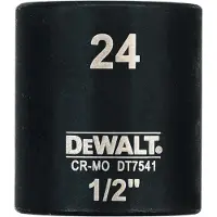 DeWalt Accessoires Impact dop 24mm 1/2" (Kort - 38mm) - DT7541-QZ - DT7541-QZ