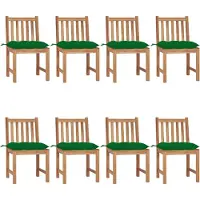Syfax Tuinstoelen 8 st met kussens massief teakhout