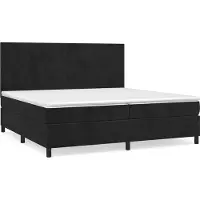 vidaXL Boxspring met matras fluweel zwart 200x200 cm