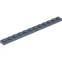LEGO 1x12 Platen 60479 - 10 stuks, donkerblauwgrijs
