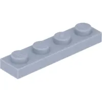 LEGO 1x4 Platte steen 3710 - 100 stuks, lichtblauwgrijs