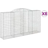 vidaXL Schanskorven 8 st gewelfd 300x50x160/180 cm ijzer