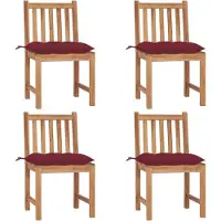 Syfax Tuinstoelen 4 st met kussens massief teakhout