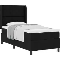 vidaXL Boxspring bed met kussen met hoofdeinde Zwart 200 x 100 cm Stof