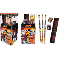 Joy toy Shippuden Pennenhouder met Schrijfwaren – 6-delig – 3 Potloden, Gum, Slijper & Liniaal