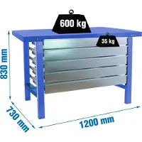 Simonwork (bancos De Trabajo) Bt6 5box Werkbank 830x1200x730 Mm
