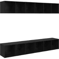 Syfax Tv-meubelset 4 pcs Zwart Eiken 37 x 37 x 107 cm Bewerkt hout