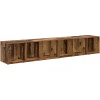 Syfax Tv-meubelset 2 pcs Oud Hout 37 x 35 x 107cm Bewerkt hout