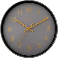 Technoline WT 7525 - Wandklok - Analoog - Quartz - Rond - Kunststof - Quartz - Stil uurwerk - Grijs - Geel