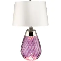 Elstead Lighting LED Tafellamp Lena - Plum | E27 60W 3000K 620Lm 830 | Plum-tinted Glass / Off-White Shade