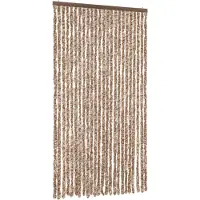 vidaXL Vliegengordijn 100x230 cm chenille beige en donkerbruin
