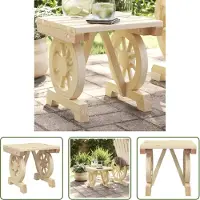 The Living Store Houten Bank - Tuin Bank - Tuinvoetenbank 40x36,5x38,5 cm massief vurenhout - Voetenbank - Buitentijd - Lounge Set