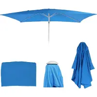 Mendler Vervangende hoes voor parasol N23, parasolhoes vervangende hoes, 2x3m rechthoekige stof/textiel 4,5kg UV 50+ ~ blauw