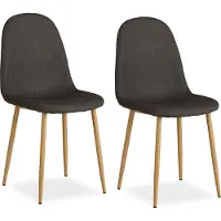 Homestyle4u Eetkamerstoel set van 2, antraciet. Eettafel, stoelen, eetkamerstoelen, keukenstoelen, gestoffeerde stoelen, modern
