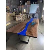AEA Esstisch Meer Wasser River Echtes Holz Flusstisch 260x100 Tische Epoxidharz