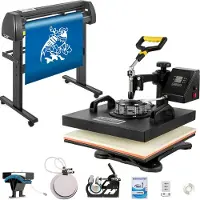 Vevor 5-in-1 warmtepers 38x38 cm, dubbele display. VEVOR snijplotter 720 mm. Signmaster