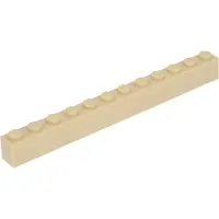 LEGO 100 stuks 6112 Bouwsteen 1x12, basisstenen, 100 beige