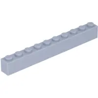 LEGO 10 stuks 6111 steen/blok 1x10, basisstenen, 10 lichtblauw