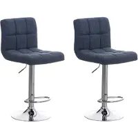 CLP Peru Set van 2 Barkrukken - Stof blauw/chroom
