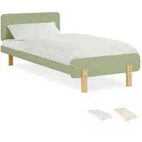 Homestyle4u Kinderbed - 90x200 cm - Houten bed - met matras - Groen