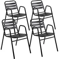 Oviala - Set van 4 zwarte aluminium tuinfauteuils - Nothing Hill