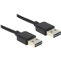 DeLOCK Easy-USB-A naar Easy-USB-A kabel - USB2.0 - tot 2A / zwart - 3 meter